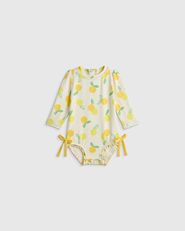 Long Sleeve Tie One-Piece Swimsuit - 0-3M / Soft Ditsy Floral