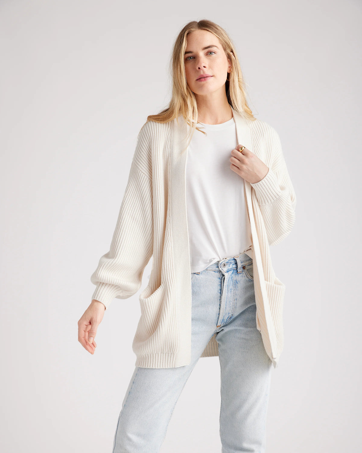 100% Organic Cotton Oversized Cardigan - XS / Camel
