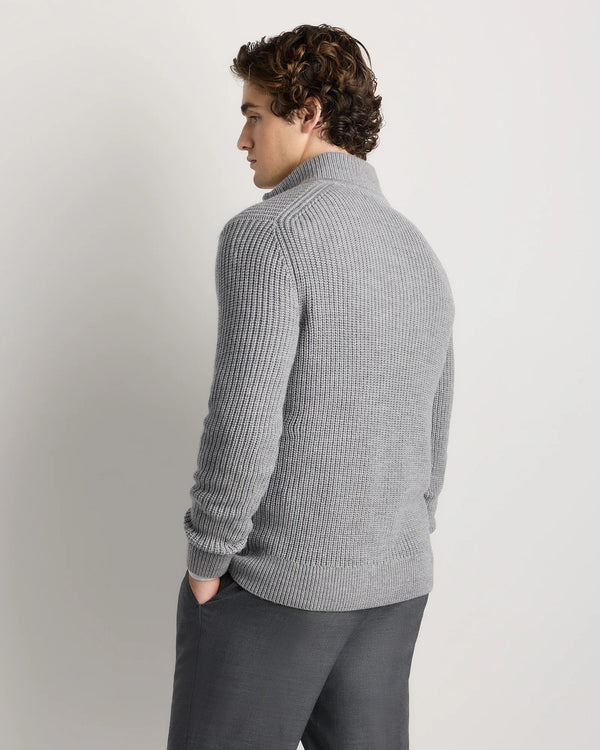 Australian Merino Wool Half Zip Sweater - S / Heather Bone