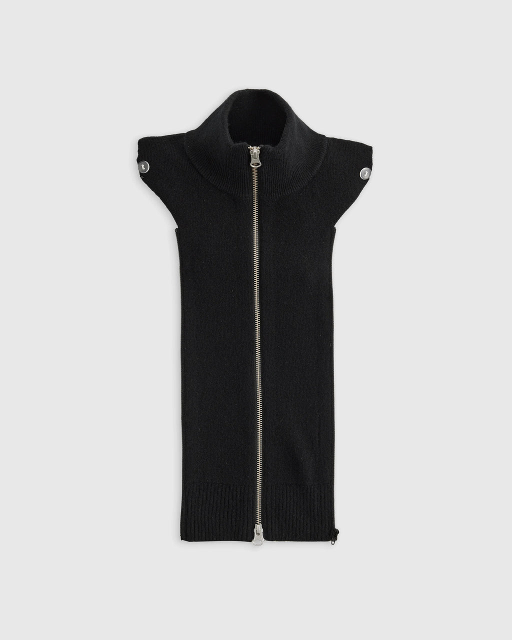 100% Mongolian Cashmere Ribbed Collar Blazer Insert - XS/S/M / Black