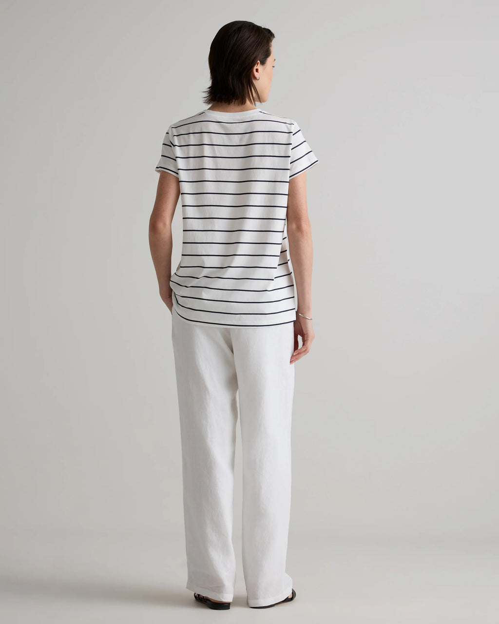 Cotton Modal Crew Neck Swing Tee - XS / White