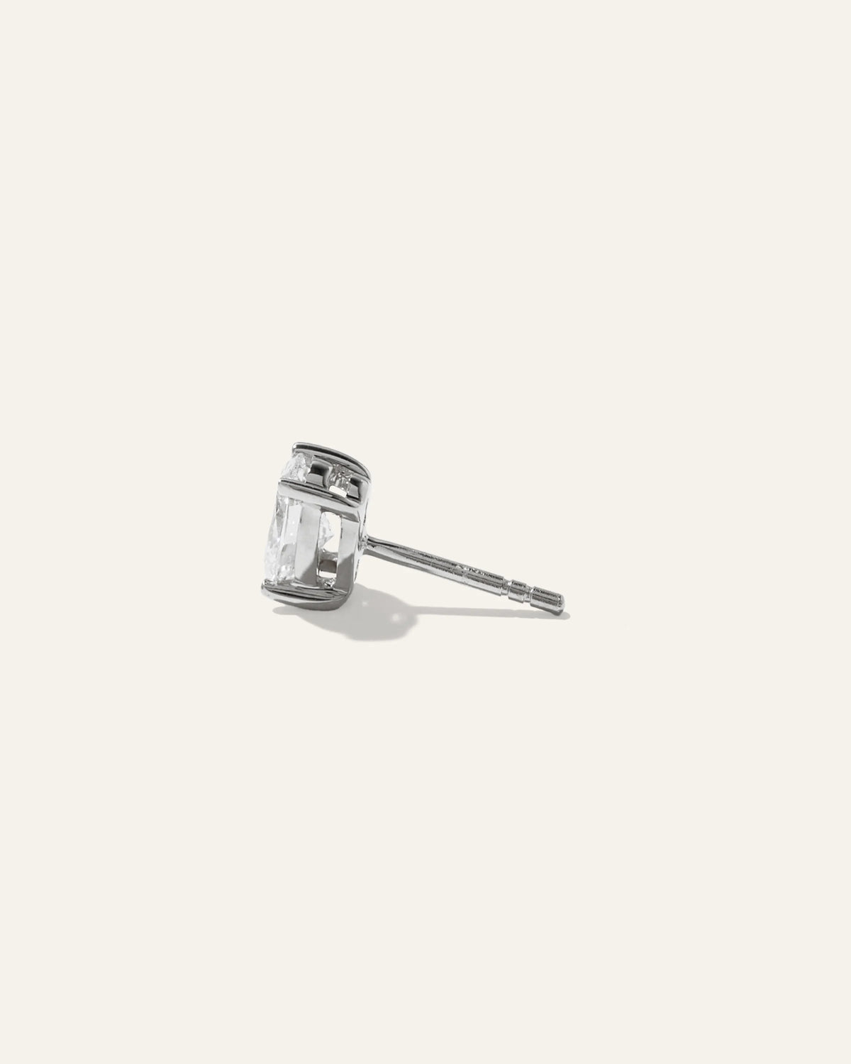 14K Gold Lab Grown Diamond Oval Solitaire Studs - 2ctw - One Size / Yellow Gold