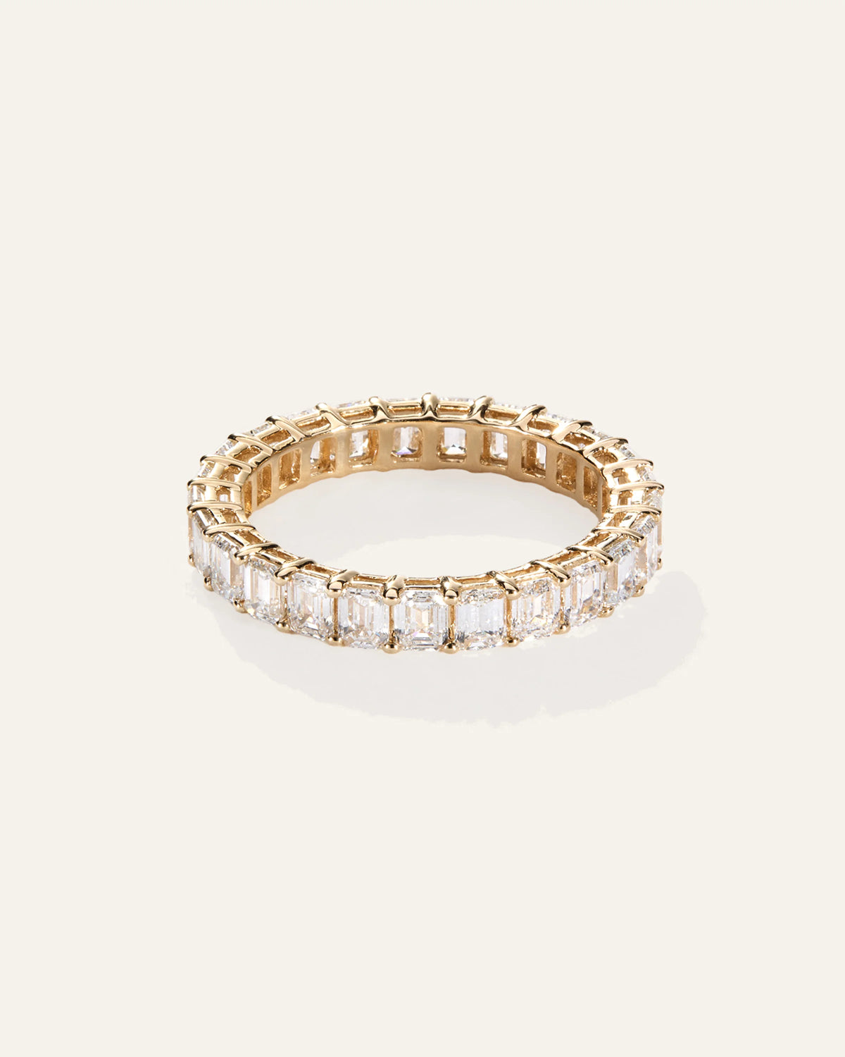 Lab Grown Diamond Emerald Eternity Band - 5 / Yellow Gold Main image