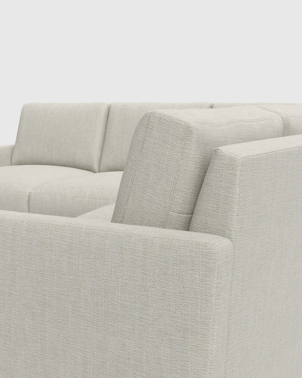 Brennan L Sectional in Performance Chenille Linen Blend - 99x99 / Snow