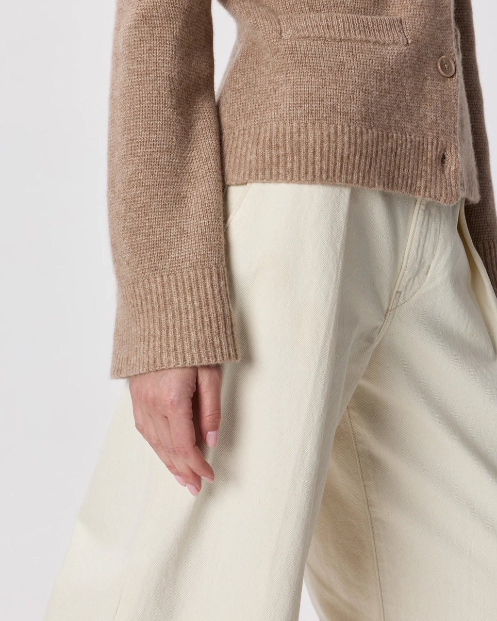 Mongolian Cashmere Structured Cardigan - XS / Oatmeal