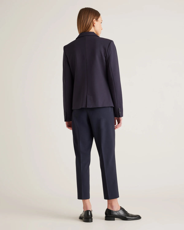 Ultra-Stretch Ponte Double-Breasted Blazer - XS / Charcoal