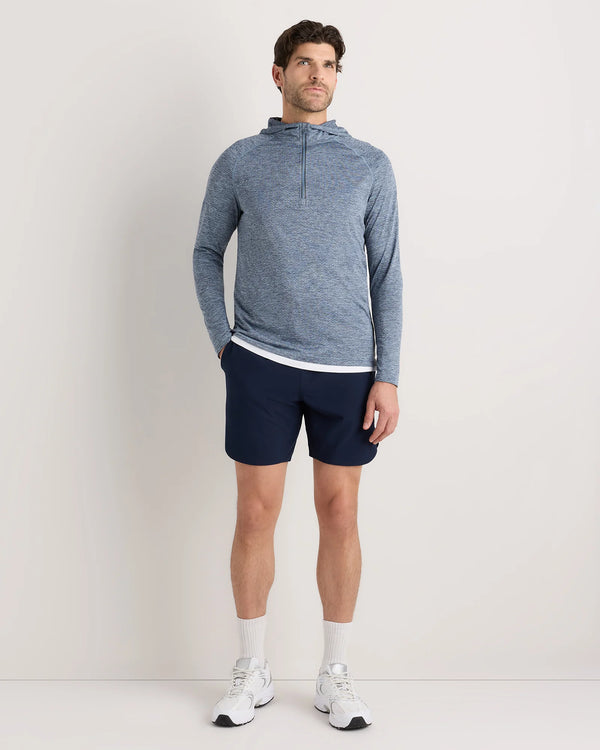 Mesh Performance Training Quarter Zip Hoodie - S / Heather Grey