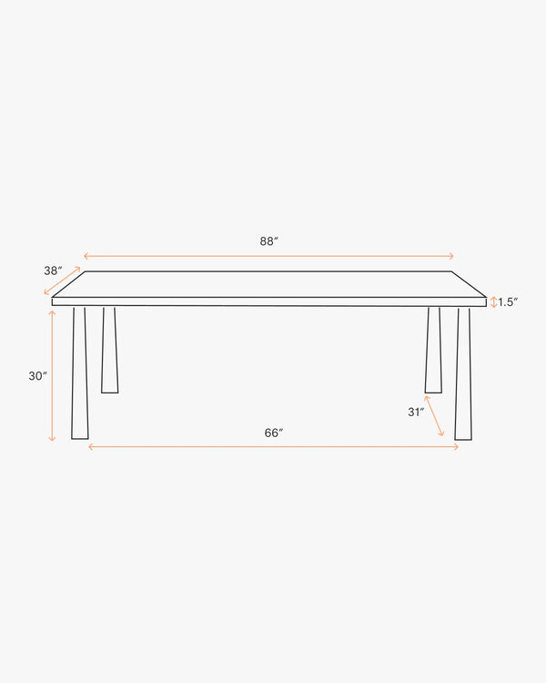 Solid Wood Dining Table with Rounded Legs - One Size / Natural Oak
