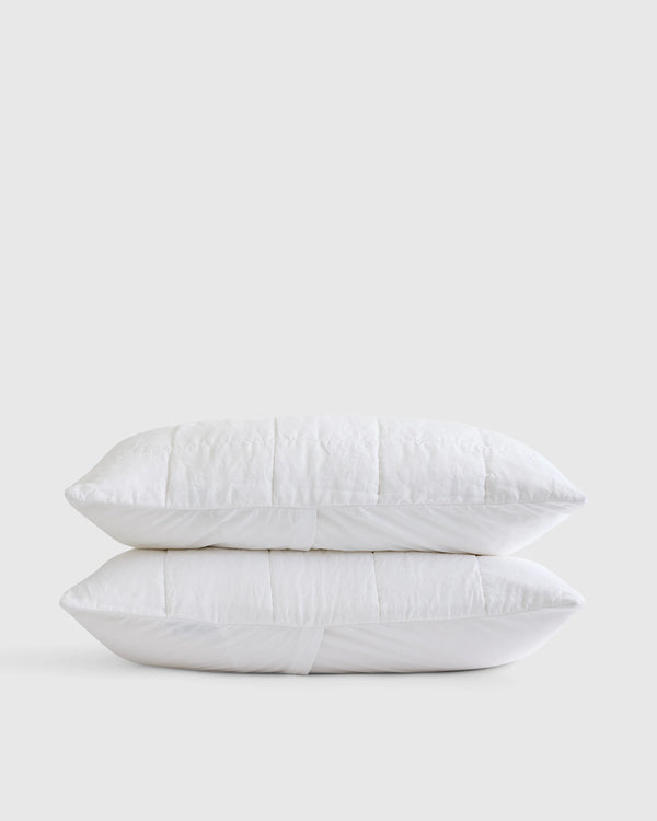 Lightweight European Linen Box Quilted Sham Set - Standard / Dusty Mauve