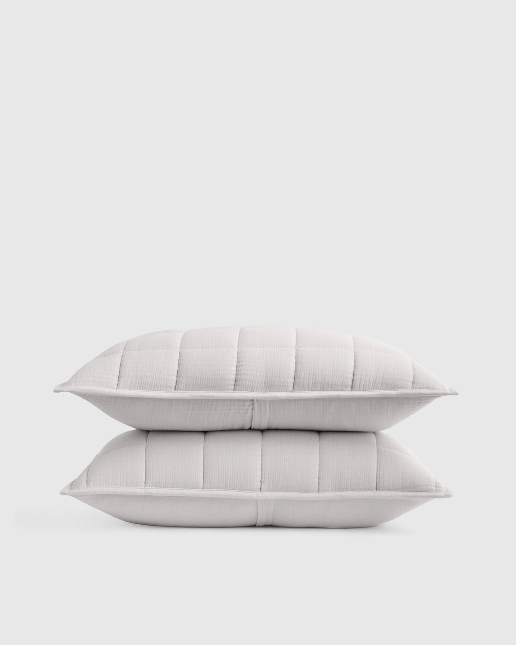 Organic Cotton Gauze Box Quilt Sham Set - Standard / Mineral