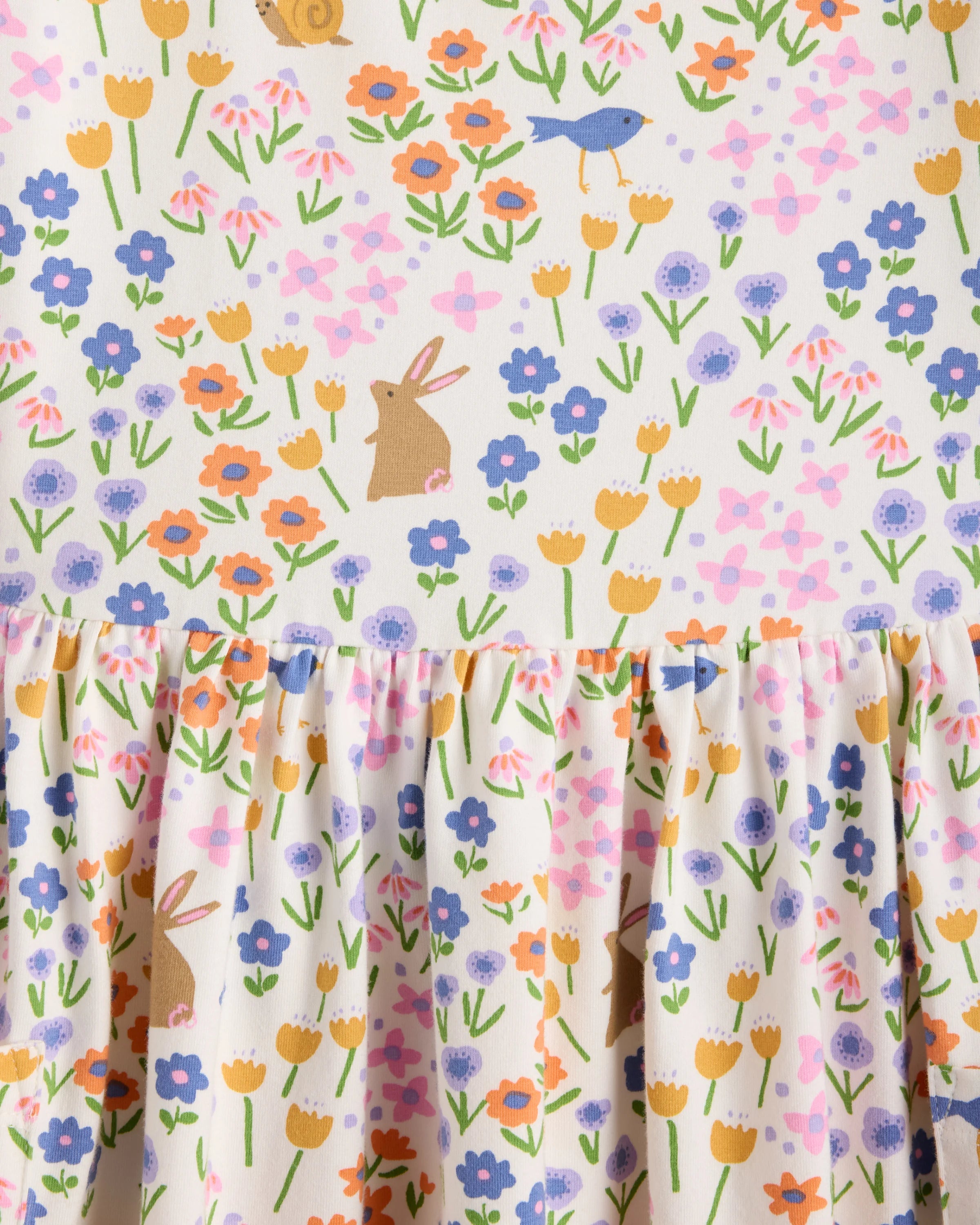 Organic Cotton Fit and Flare Pocket Dress - 2T / Critter Floral Secondary image