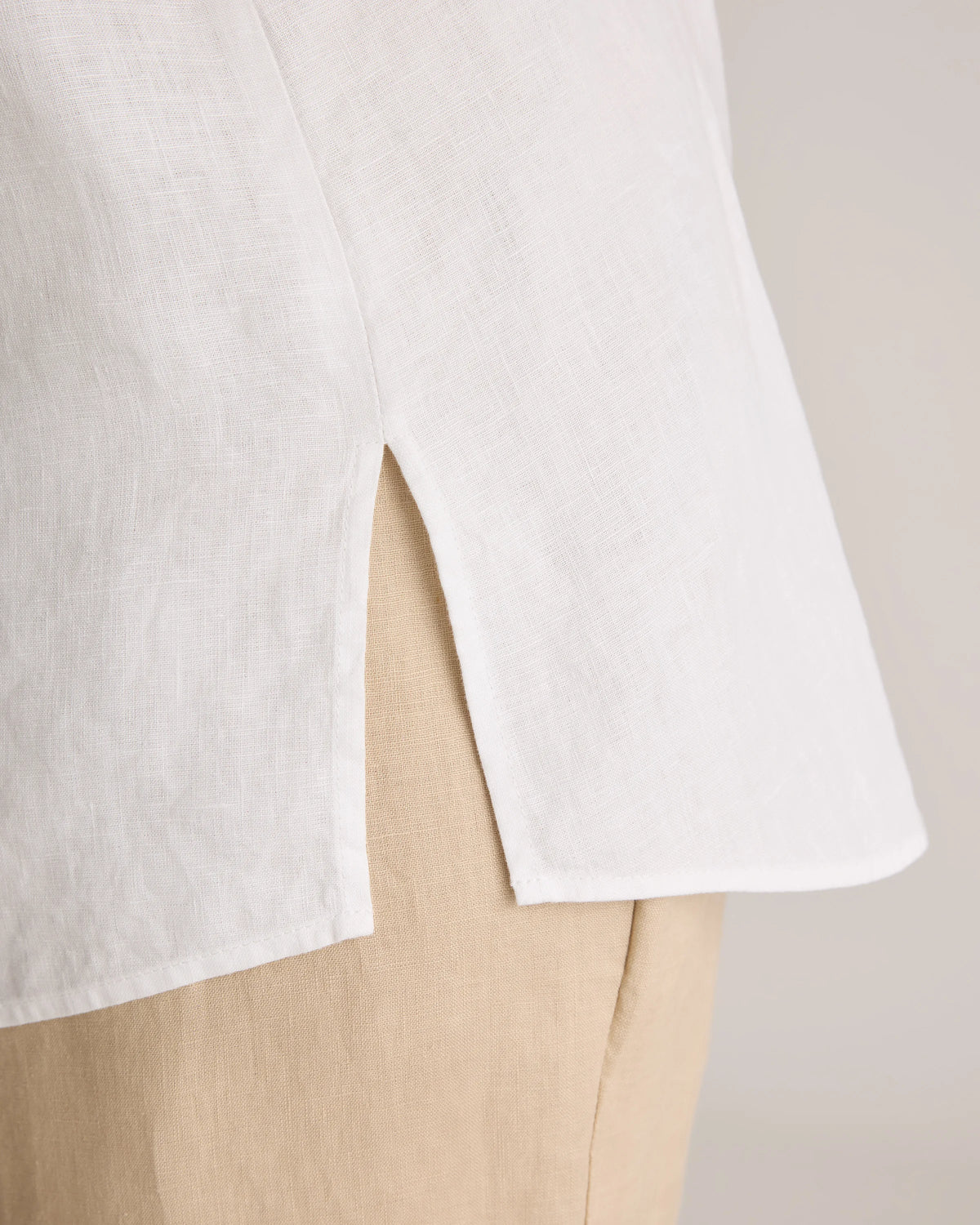 100% European Linen Maternity Camp Shirt - XS / Blue Pinstripe
