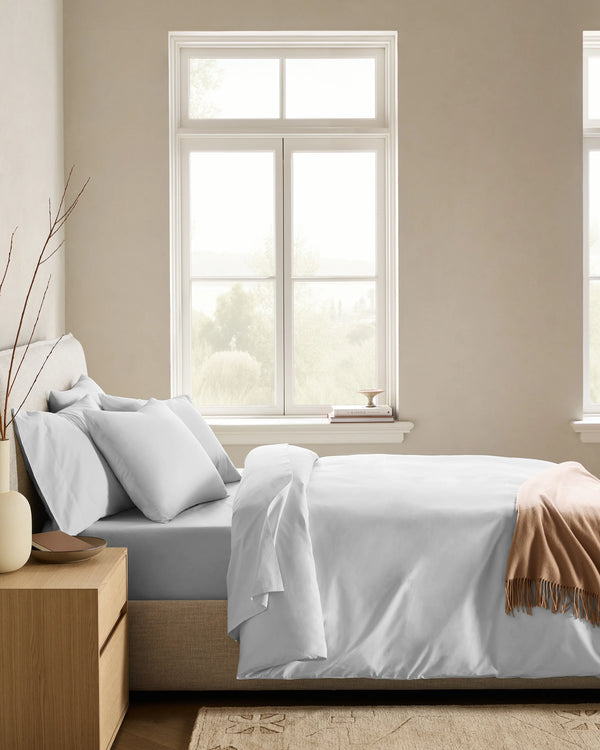 Organic Crisp Percale Duvet Cover - Twin / Ivory