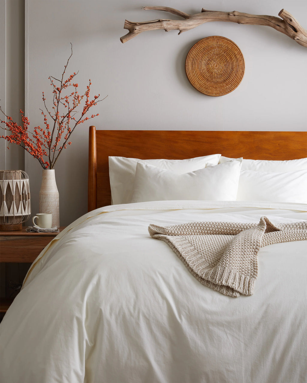 Organic Brushed Cotton Duvet Cover - Twin / Toffee