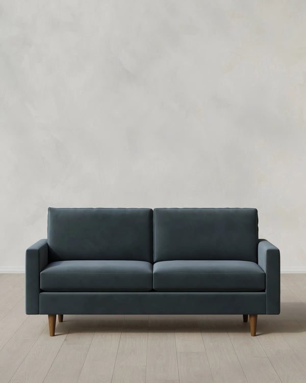 Atlas Midcentury Sofa in Performance Velvet - 6ft / Ivory