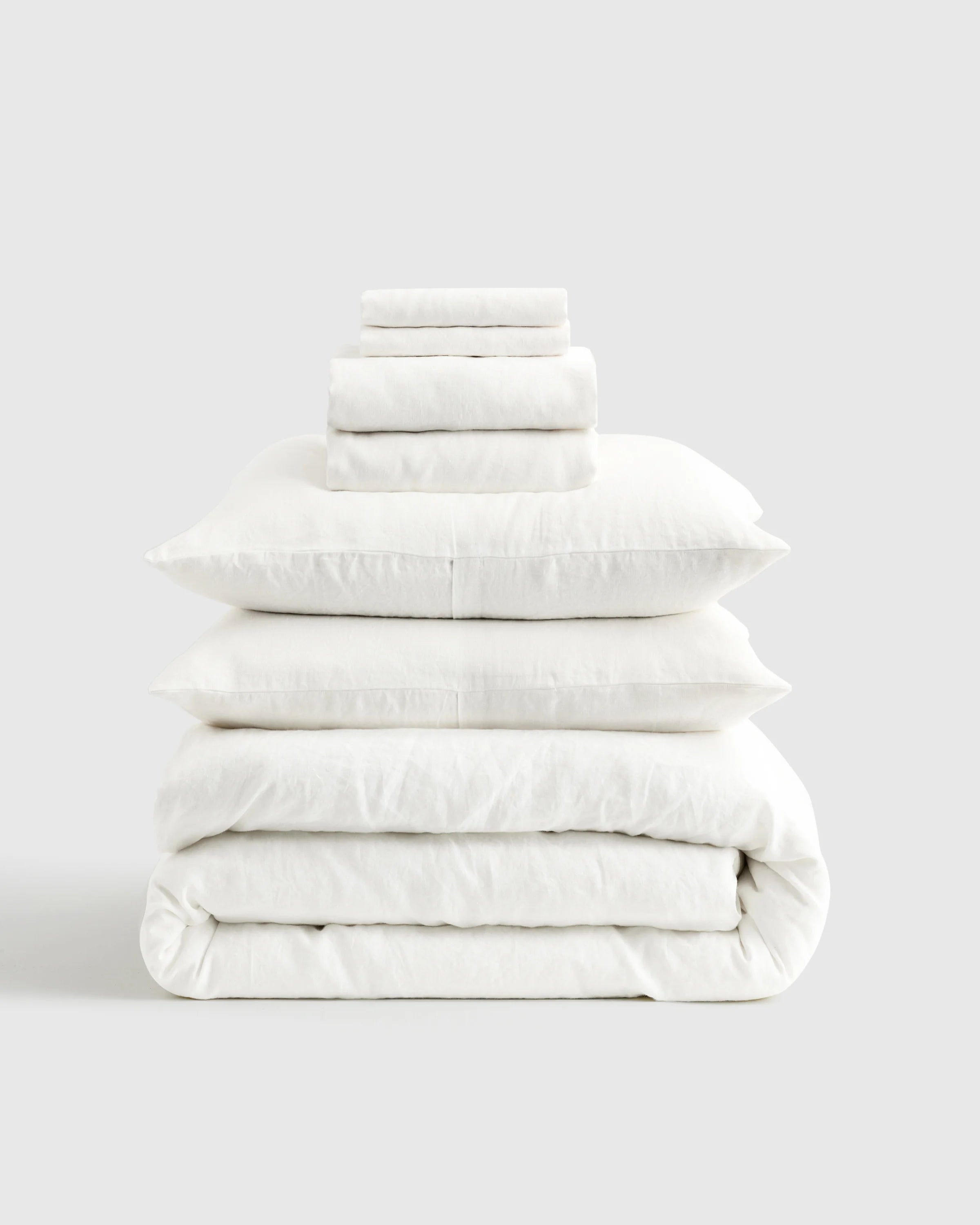 European Linen Deluxe Bedding Bundle - Twin / Willowleaf/White Stripe Secondary image