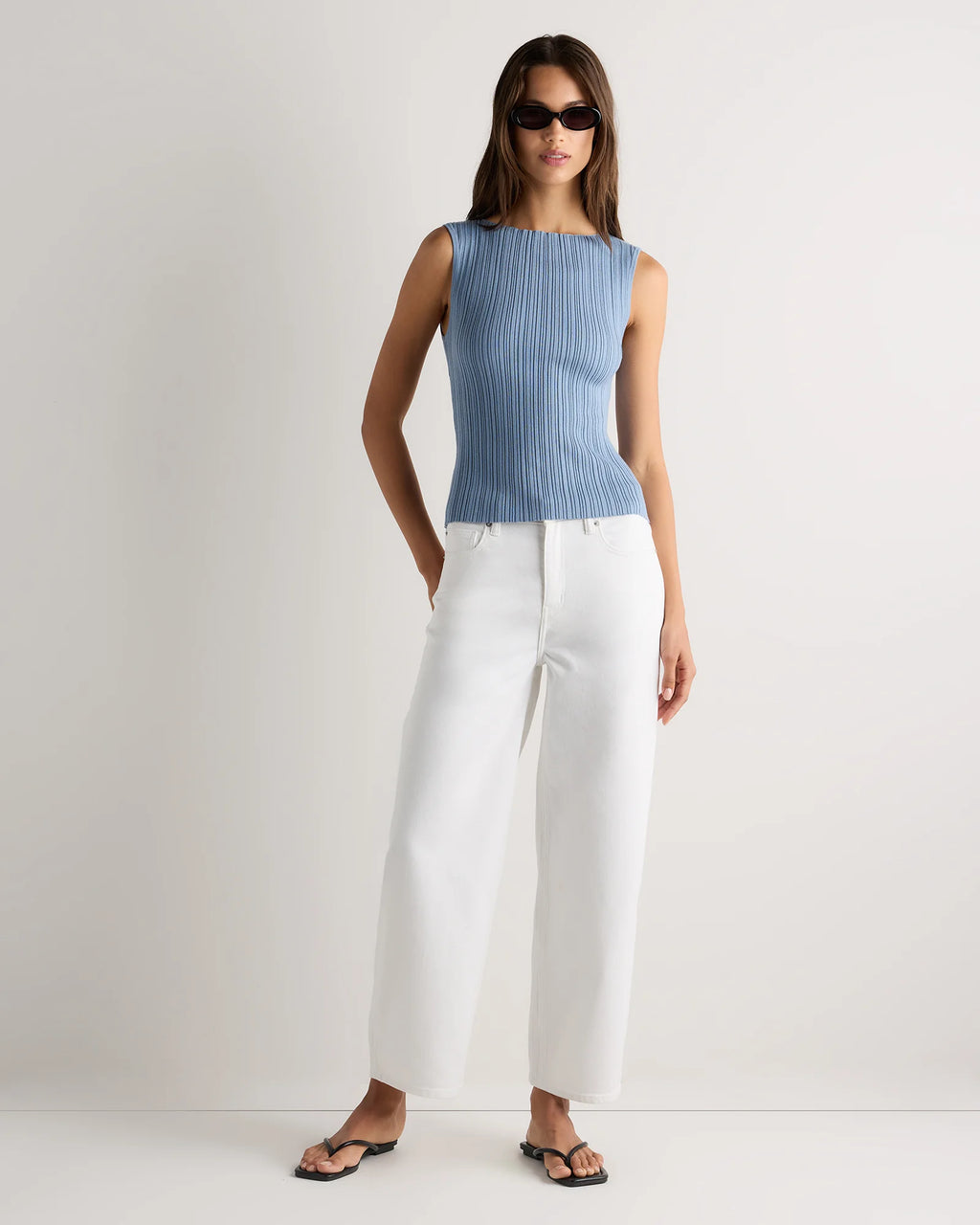Cotton Cashmere Ribbed Tank - XS / Heather Oatmeal