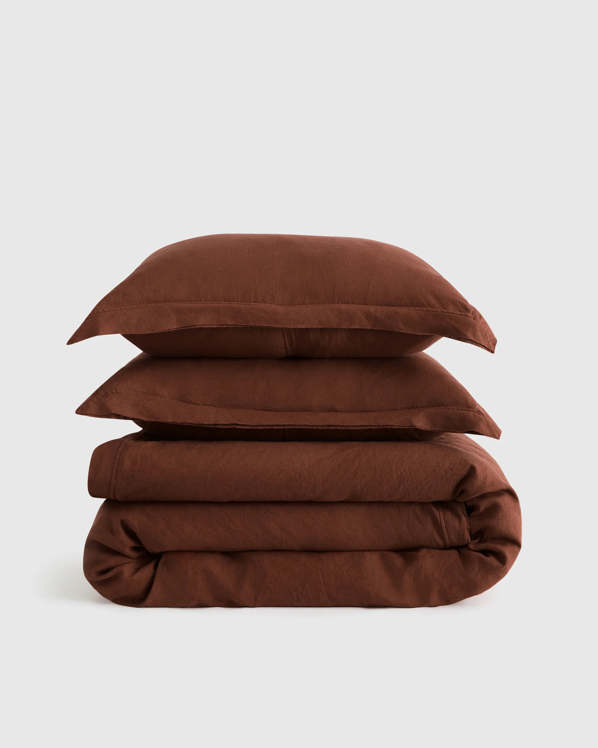 European Linen Double Flange Duvet Cover Set - Twin / Dusty Olive Main image