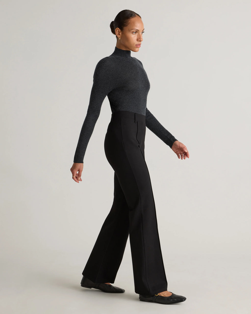 Ultra-Stretch Ponte Flare Leg Pants - XS / Espresso