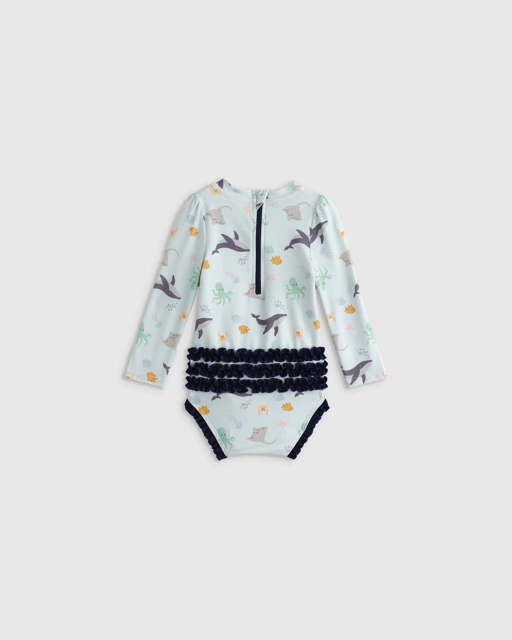 Long Sleeve Tie One-Piece Swimsuit - 0-3M / Soft Ditsy Floral