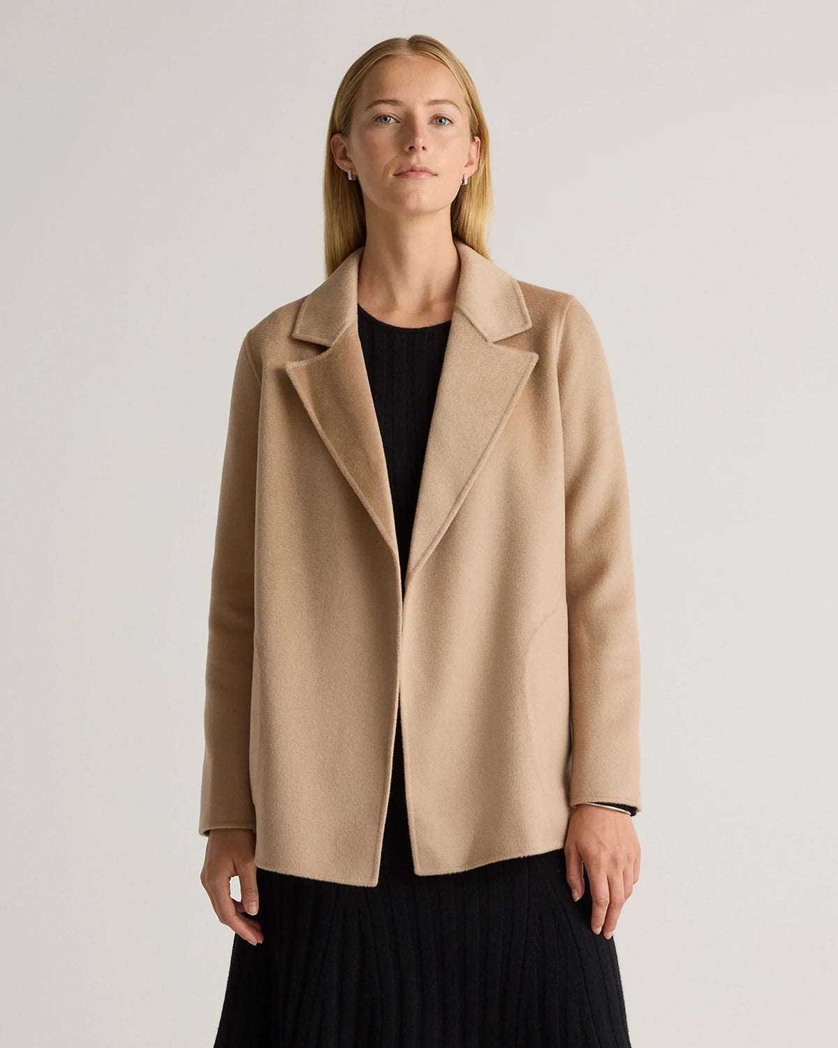 100% Mongolian Cashmere Double-Faced Open Blazer - XS / Camel Main image
