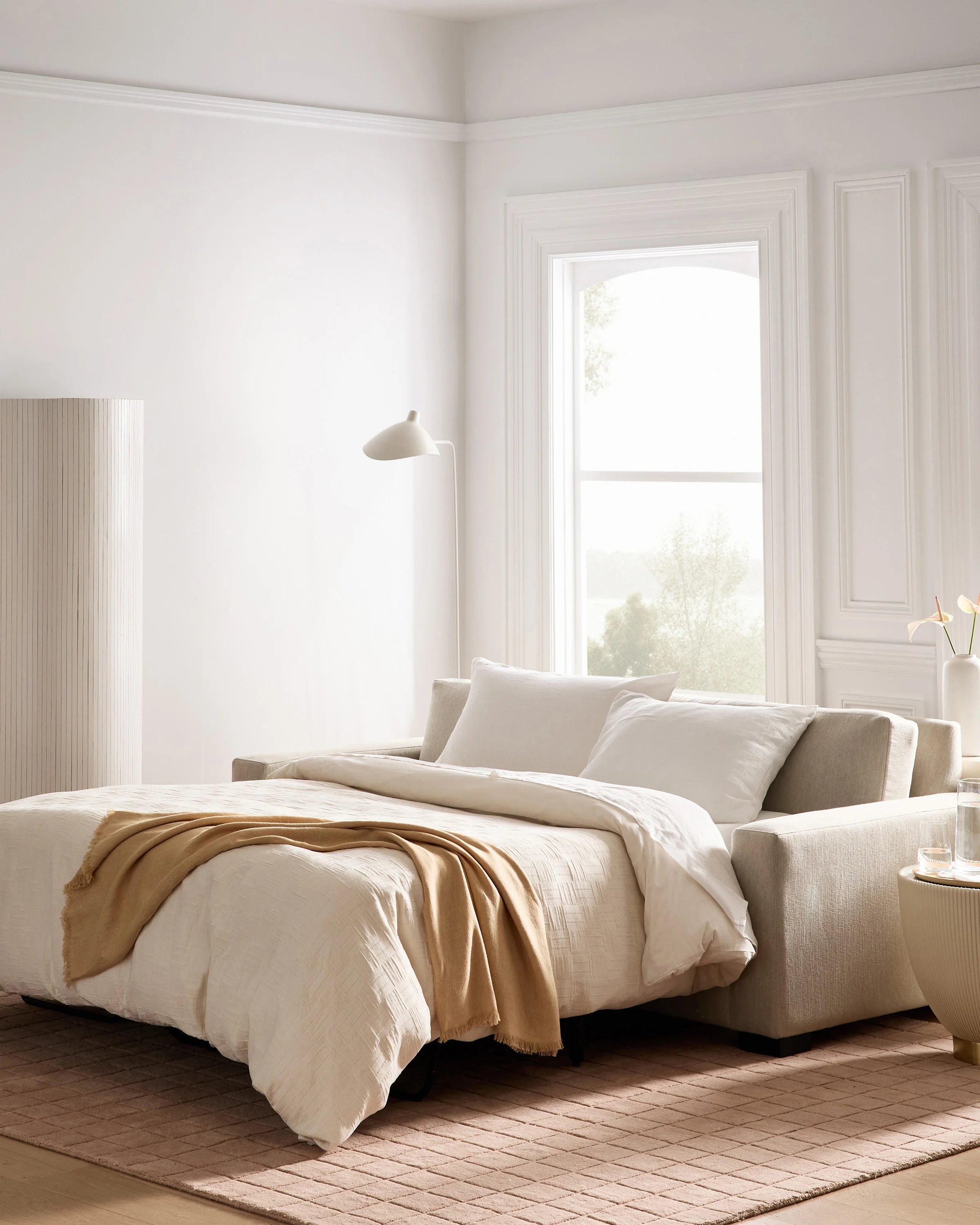 Stillman Sleeper Sofa in Performance Basketweave - Queen / Flax Secondary image