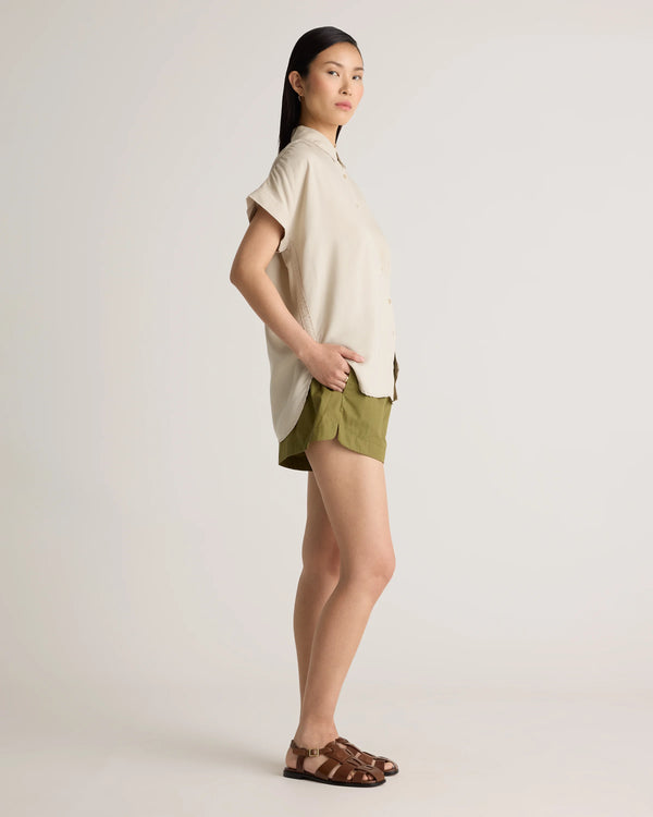Vintage Wash Tencel Camp Shirt - XS / Taupe Brown