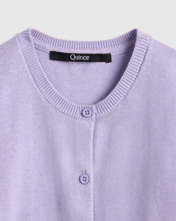 100% Organic Cotton Crewneck Cardigan - 2T / Ivory