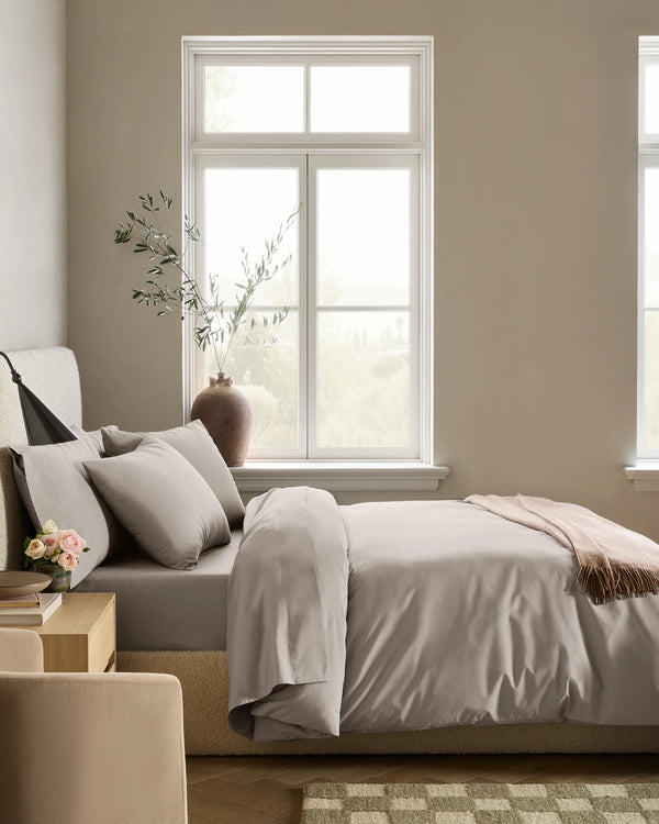 Organic Crisp Percale Deluxe Bedding Bundle - Twin / White