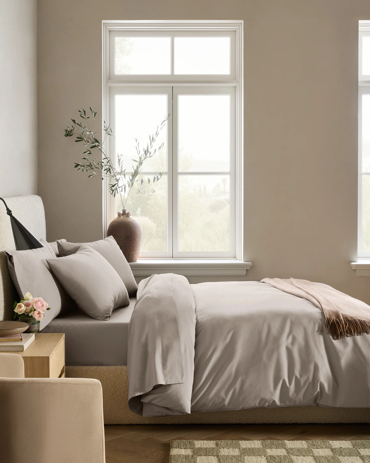 Organic Crisp Percale Duvet Cover - Twin / Ivory