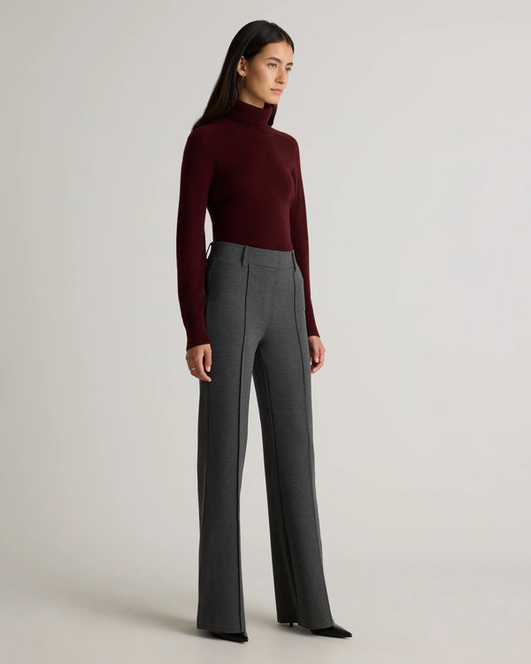 Ultra-Stretch Ponte Flare Leg Pants - XS / Espresso