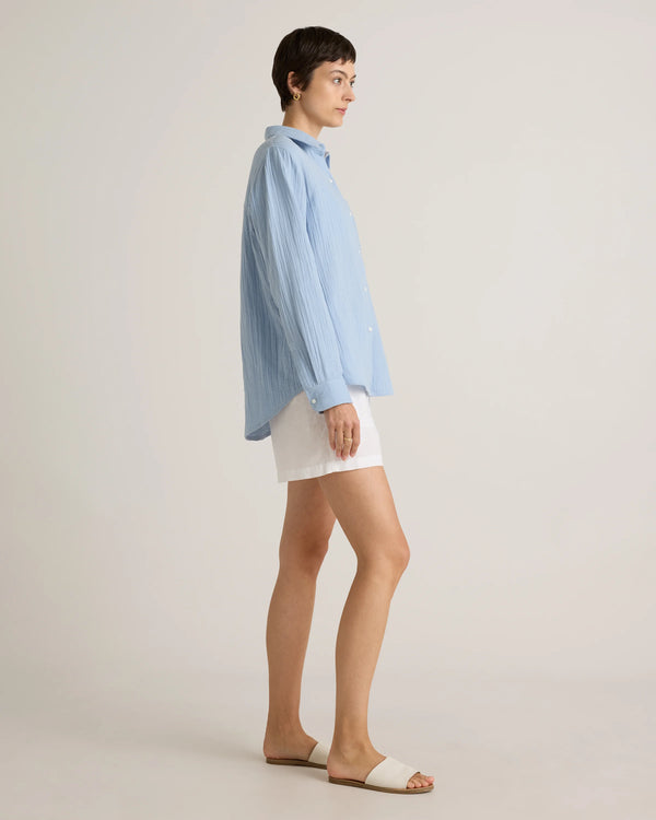 100% Organic Cotton Gauze Long Sleeve Shirt - XS / Khaki Gingham