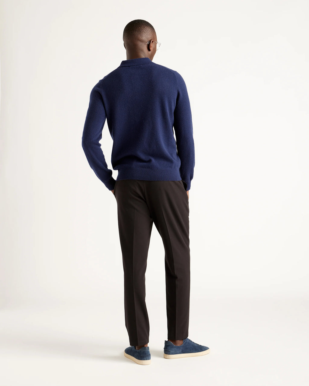 Mongolian Spring Cashmere Polo Sweater - S / Navy