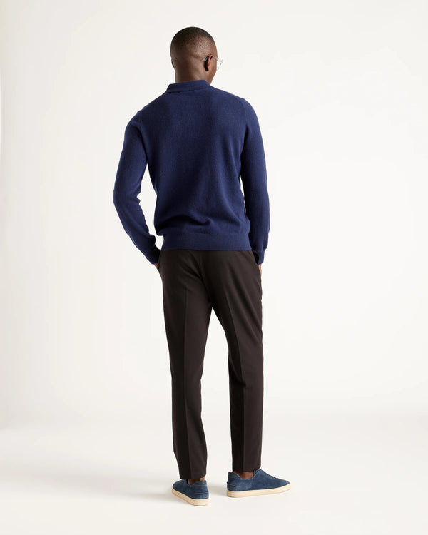 Mongolian Spring Cashmere Polo Sweater - S / Navy