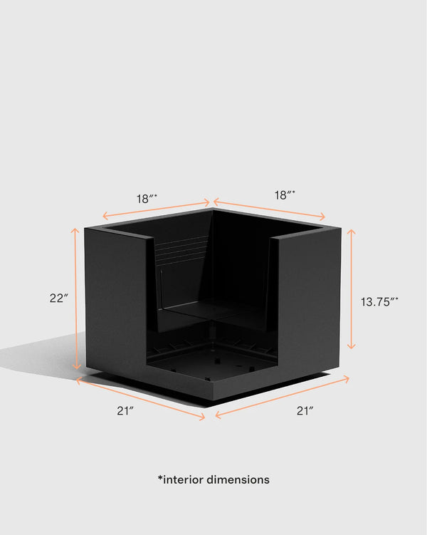 Block Series All Weather Square Planter by Veradek - One Size / Black