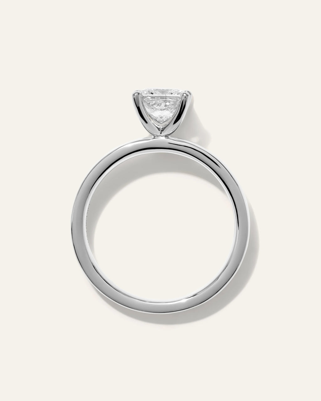 Lab Grown Diamond Princess Comfort Fit Engagement Ring - 1ct - 4 / Yellow Gold