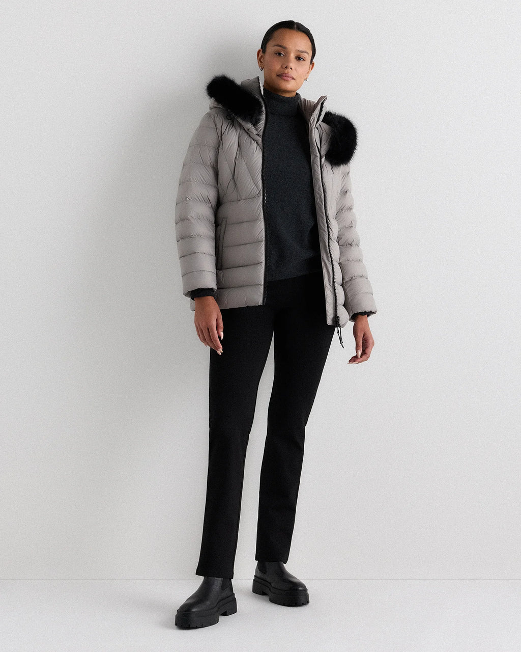 Responsible Down Belted Puffer Coat - XS / Hot Fudge