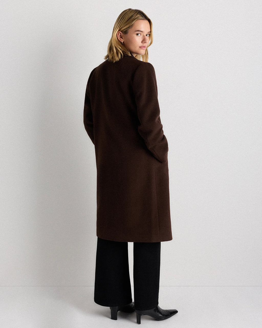 Wool Cashmere Blazer Coat - XS / Mocha Brown