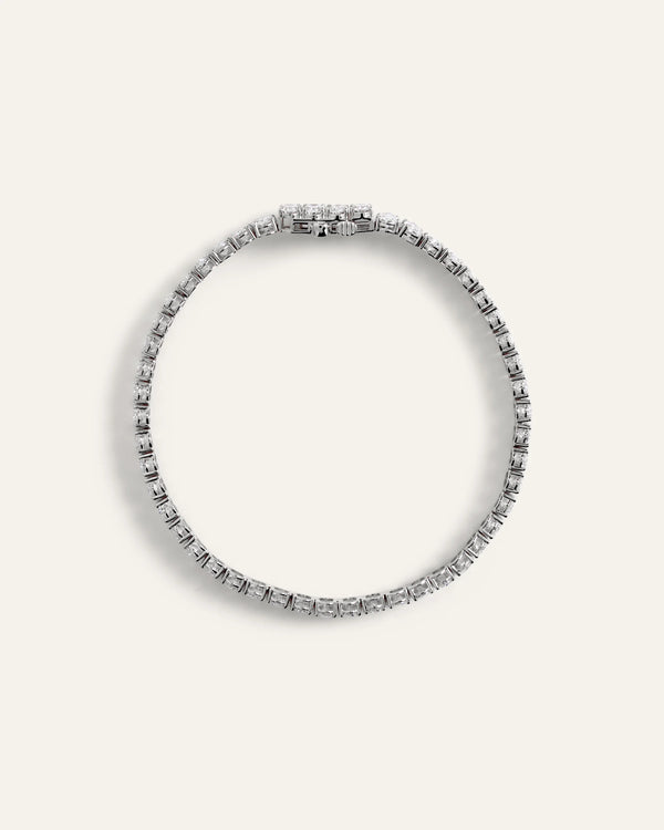 14K Gold Lab Grown Diamond North-South Oval Tennis Bracelet - 10ctw - 6.5" / Yellow Gold