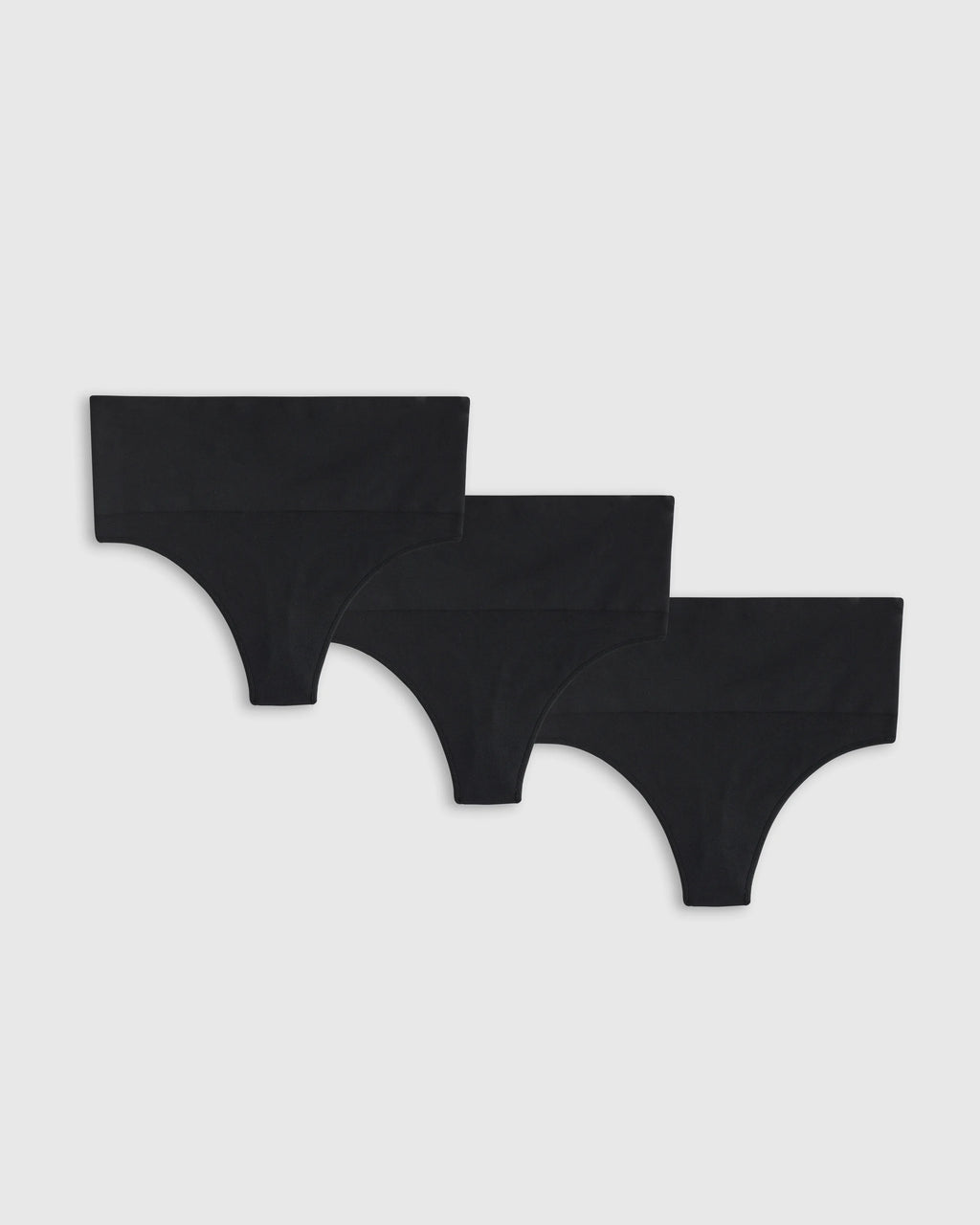 Shaping High-Waisted Thong (3-Pack) - XS / Black