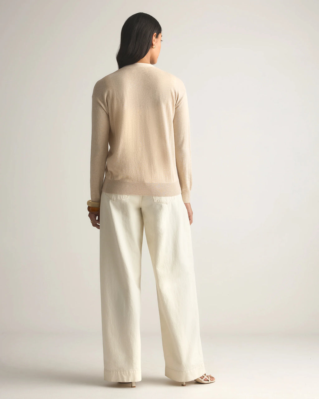 Lightweight Cotton Cashmere Cardigan - XS / Heather Oatmeal