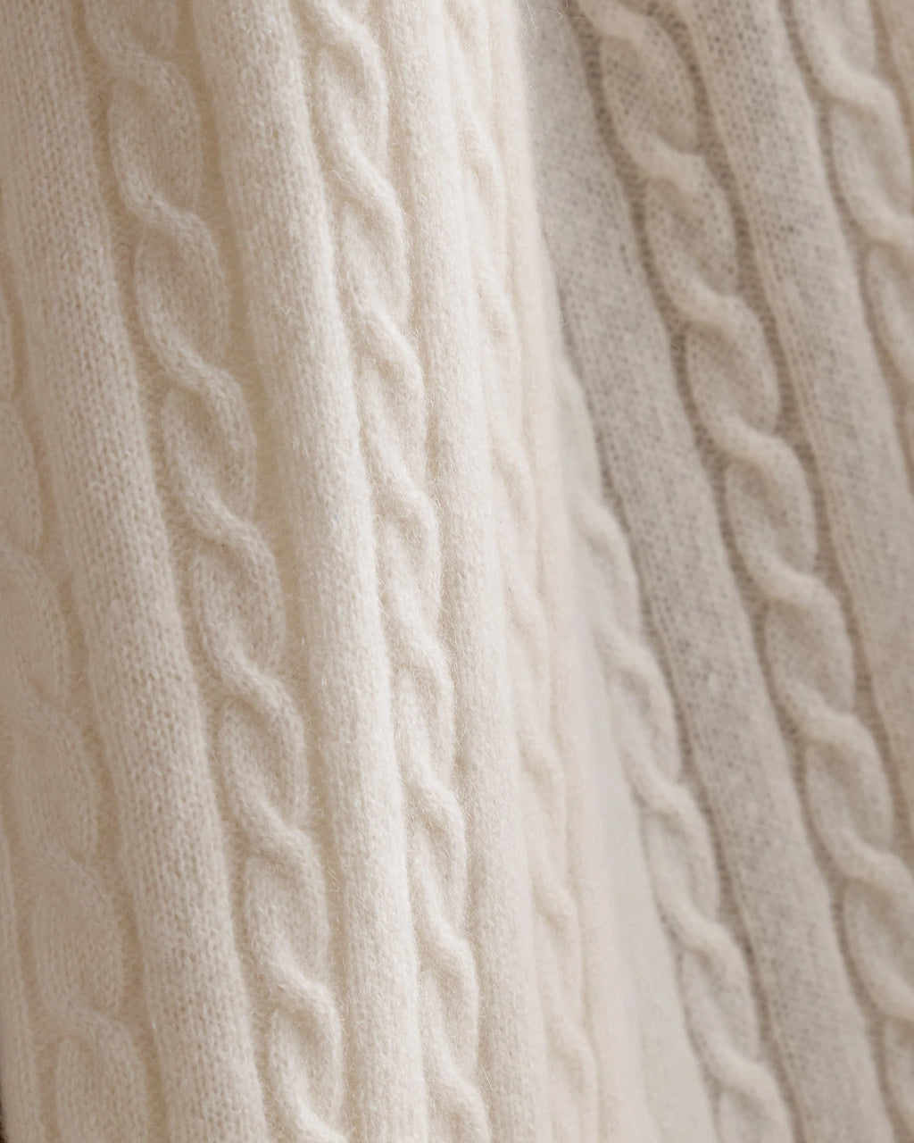 Cable Knit Cashmere Throw - 50x70 / Limoncello
