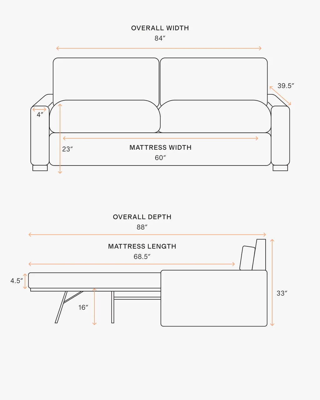 Brennan Sleeper Sofa in Performance Basketweave - Queen / Flax