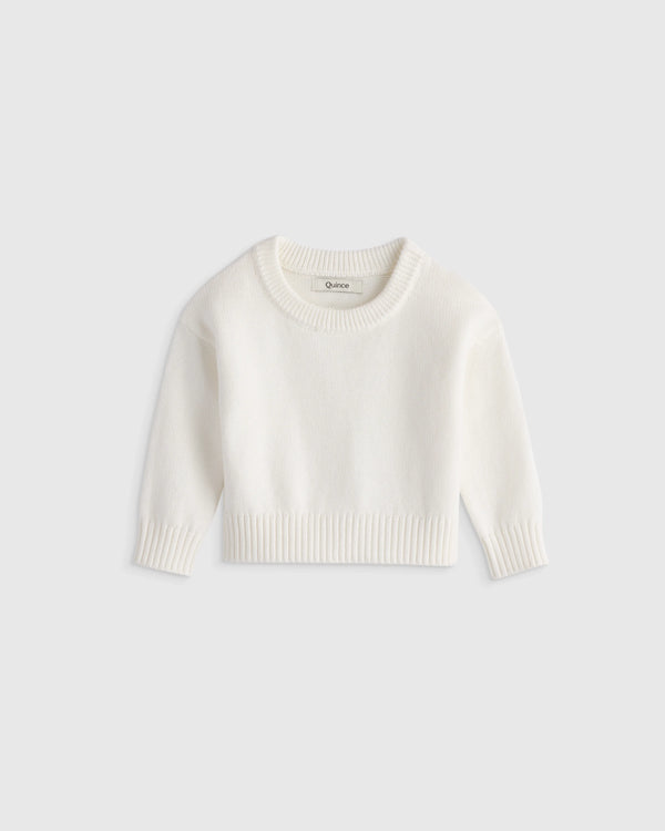 100% Organic Cotton Crewneck Sweater - 9-12M / Navy/White