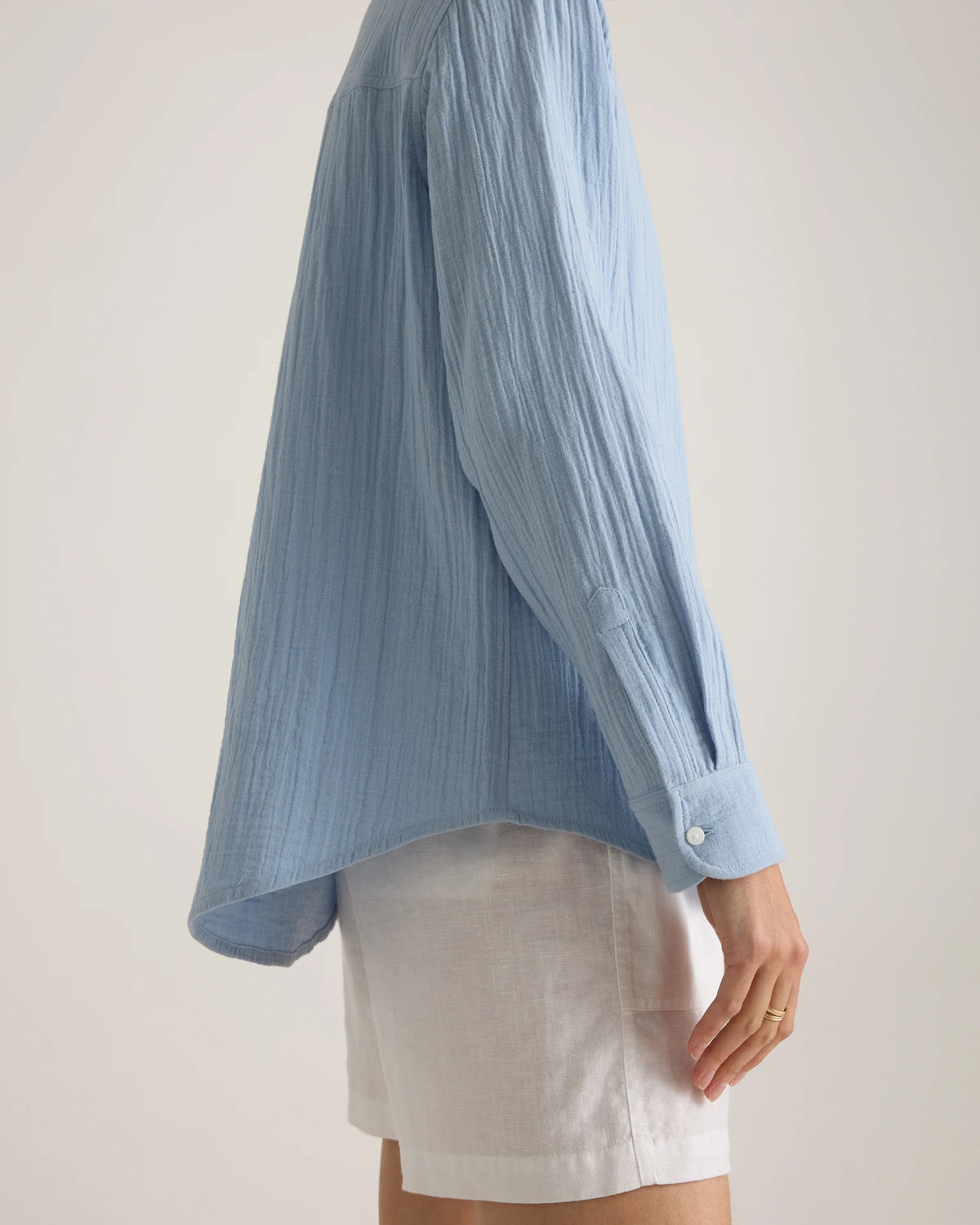 100% Organic Cotton Gauze Long Sleeve Shirt - XS / Khaki Gingham