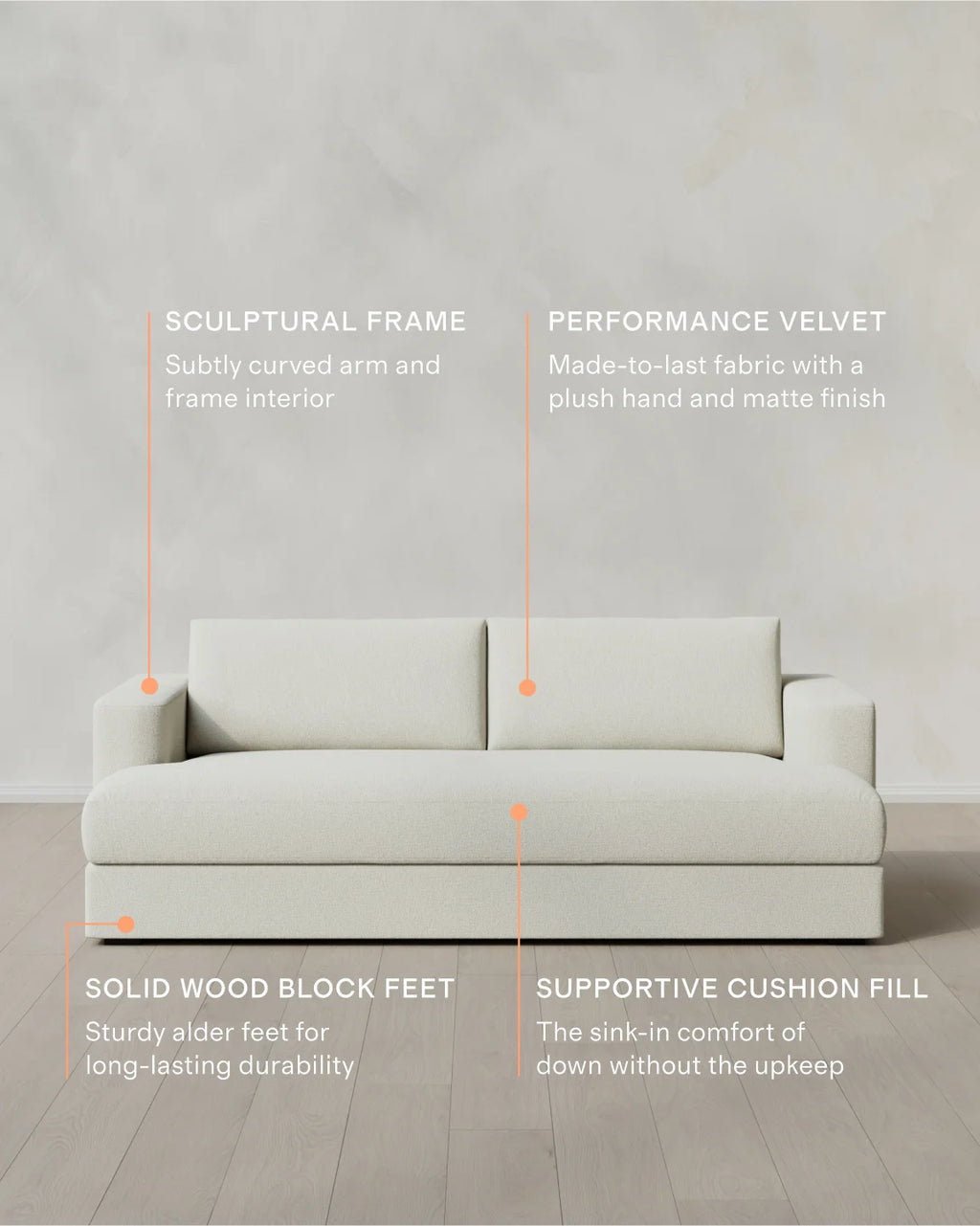 Sierra Curved Arm Sofa in Performance Basketweave - 7ft / Flax