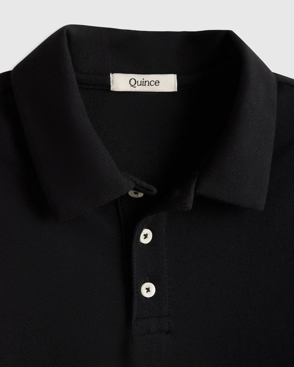 Organic Cotton Long Sleeve Pique Polo - 6 / White