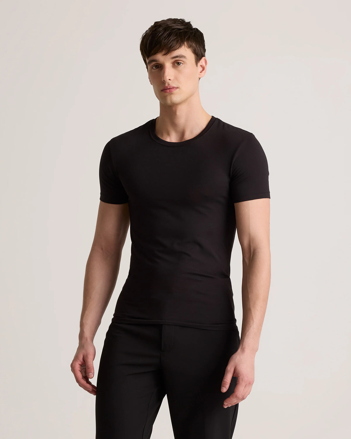 Soft Stretch Crewneck Undershirt (3-Pack) - S / Bold Black Main image