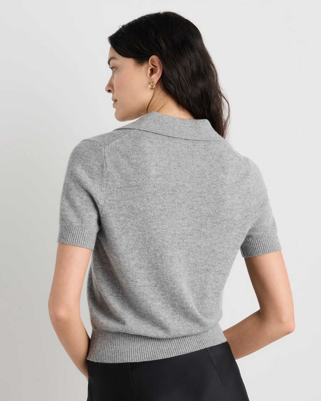 Mongolian Cashmere Short Sleeve Polo - XS / Oatmeal