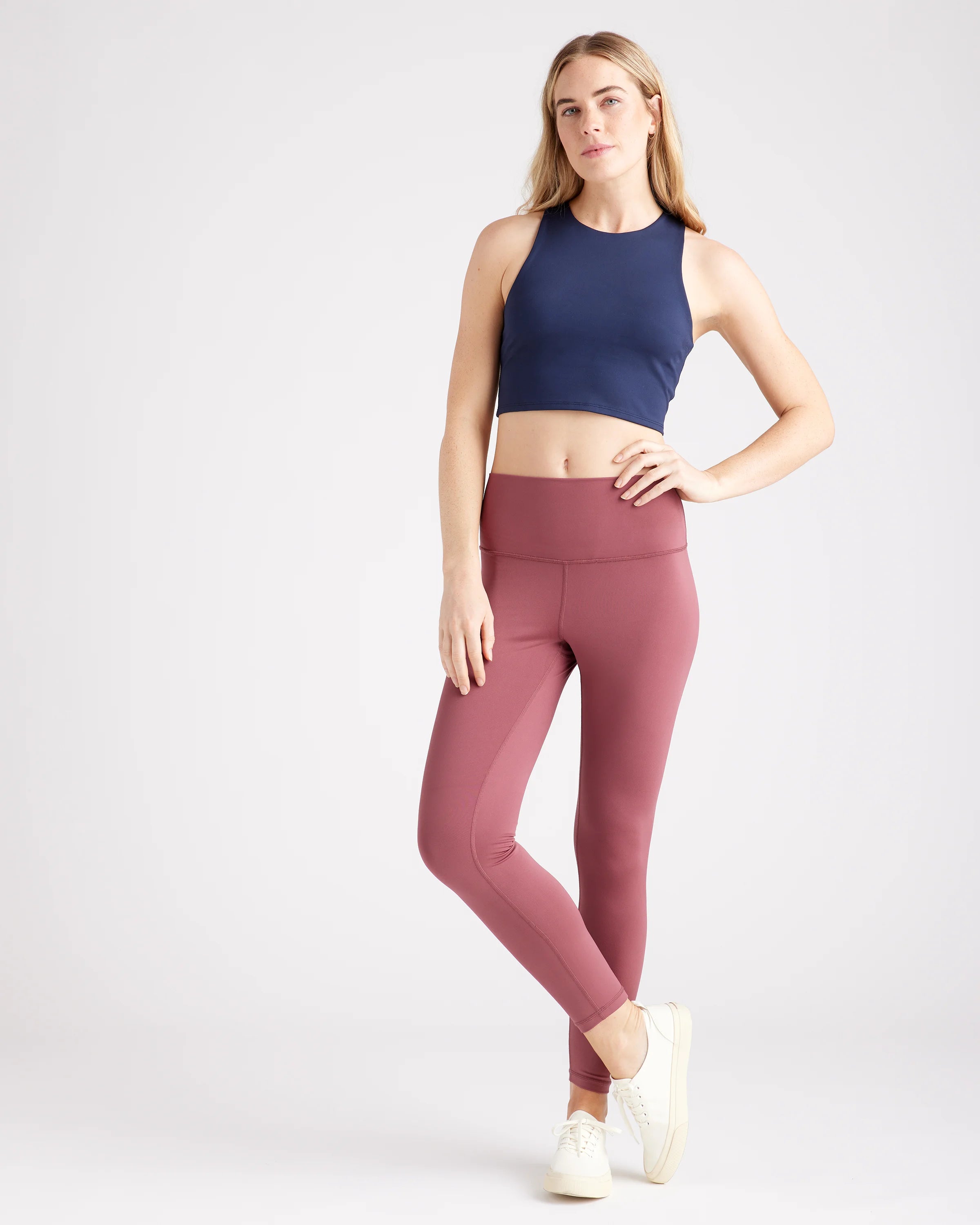 Ultra-Soft High-Neck Cropped Tank - XS / Navy Secondary image